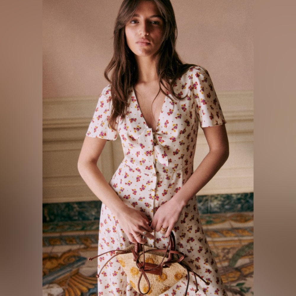 Sézane Ophelia Dress Viscose in Mindy Print FR 38 / US 6